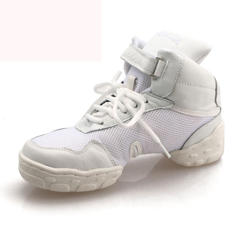 스퀘어 피트니스 댄스 신발, 재즈 신발, 남성 스포츠 스니커즈, 어린이 댄스 신발, 현대적인 가죽 신발, 흰색 4 개